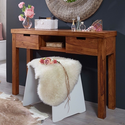 Picture of Wadsworth Solid Wood Console Table In Honey Oak Finish