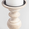 Picture of Wooden White Wood Pillar Candle holder Set of 3