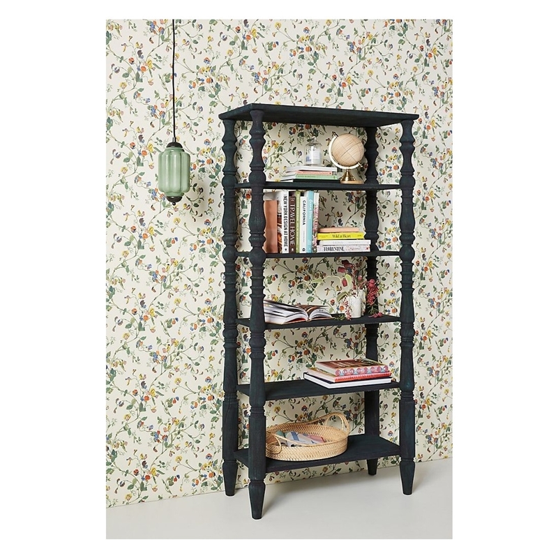 Solid Wood Sheesham Bookshelf With, Hand Carved Bookcase