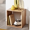 Picture of Solid Wood Sheesham Straight Cube Shaped Natural Side Table