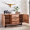 Picture of Solid Wood Sideboard with Live Edge Top And Iron Legs