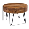Picture of Solid Wood Sheesham Four V Iron Coffee Table
