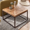 Picture of Solid Wood And Iron Side Table With Many Strips On The Top