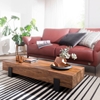 Picture of Aron Solid Wood Sheesham Coffee Table With Iron Base