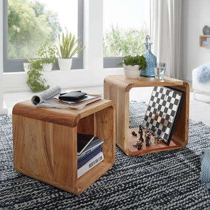 Picture of Solid Wood Landhous Set Of 2 Side Tables