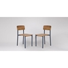 Picture of Solid Wood And Iron Set Of 2 Chair in Navy Blue