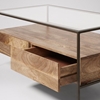 Picture of Solid Wood Mockay Coffee Table With Glass Top