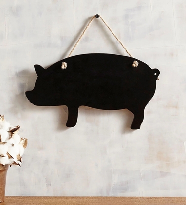 Picture of Black Piggy Shape  Hanging Chalkboard