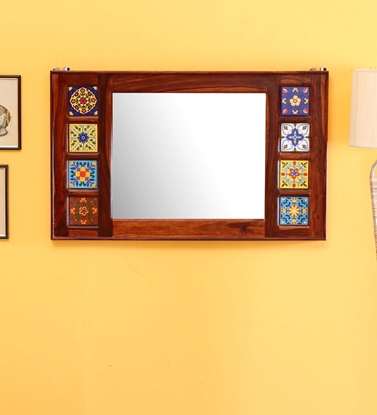 Picture of Solid Wood Rectangle Wall Mirror