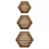 Picture of Hexagonal Wood Shelf Set of 3