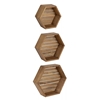 Picture of Hexagonal Wood Shelf Set of 3