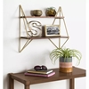 Picture of Elita Two-Tier Wood and Metal Wall Shelf Brown/Gold
