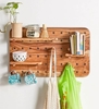Picture of Solid Wood  Rectangular Wall Shelf With Key Holder