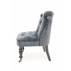 Picture of Armchair with wheels for elegant vintage style living room in gray velvet
