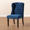Picture of Baxton Studio Blue Upholstered and Brown Finished Wood Wingback Dining Chair