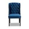 Picture of Baxton Studio Blue Upholstered and Brown Finished Wood Wingback Dining Chair