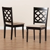 Picture of Baxton Studio Sand Upholstered and Brown Finished Wood 2-Piece Dining Chair Set