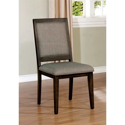 Picture of Benjara 20" Transitional Solid Wood and Fabric Side Chair in Gray