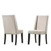 Picture of Carolina Classics Laurant Upholstered Wood Dining Chair in Beige (Set of 2)