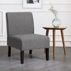 Picture of Costway Chair without armrests in fabric with curved backrest, Chairs ideal for living room and bedroom, Gray