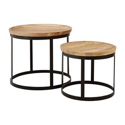 Picture of Boho Chic Mango Wood and Metal Furniture Nesting Tables
