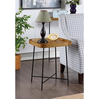 Picture of Convenience Concepts Lunar End Table in Espresso Wood Finish with X Legs