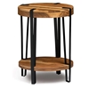 Picture of Natural Live Edge Solid Wood with Metal Round End Table in Natural