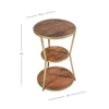 Picture of Powell Elton Metal and Wood Three Tier Side Table in Gold