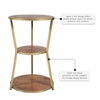 Picture of Powell Elton Metal and Wood Three Tier Side Table in Gold