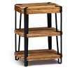 Picture of Ryegate Natural Live Edge Solid Wood with Metal 2-Shelf End Table in Natural