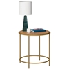 Picture of Solid Wood Round End Table in Gold Satin