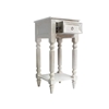 Picture of Spacious Mango Wood Side Table with Metal Ring Handle in Washed White