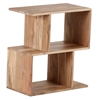 Picture of The Urban Port 16" Z-Shaped Modern Wood End Table with Open Bottom Shelf - Brown