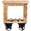 Picture of vidaXL Side Table with Wheels 15.7"x15.7"x16.5" Rough Mango Wood