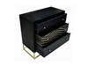 Picture of Chest of drawers with 3 drawers Mango wood and metal Black and gold in art deco style - PRISMIN