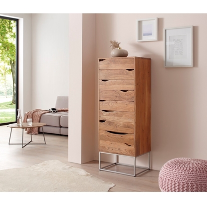 Picture of Highboard Loca 46x123 cm acacia natural 9 drawers solid