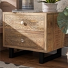 Picture of Furniture of America Druze Rustic Wood 2-Drawer Nightstand in Natural Tone