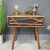Picture of Sheesham Wood Bedside Table with Drawer Black Brown