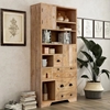 Picture of Amani 74.75 in. H Natural Mango Wood 6-Shelf Accent Bookcase with 6-Drawers