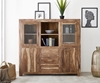 Picture of Highboard Indra 150 cm Sheesham Natural 3 drawers 4 doors