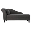 Picture of Southern Enterprises Aberdale Wood and Suede Chaise Lounge with Storage in Gray