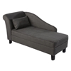 Picture of Southern Enterprises Aberdale Wood and Suede Chaise Lounge with Storage in Gray
