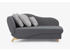 Picture of 2 seater crapaud sofa in Gray velvet - MELOSIA