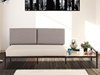 Picture of 2 seater fabric sofa bed with integrated coffee table Beige and gray - BALEA