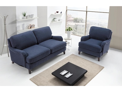 Picture of 2 seater sofa in dark blue fabric -