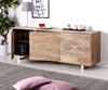 Picture of Sheesham natural 175 cm with 3 doors, stainless steel design sideboard