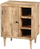 Picture of The Urban Port Transitional Mango Wood Side Table with Open Cubbies and Door Storage, Natural Brown