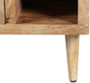 Picture of The Urban Port Transitional Mango Wood Side Table with Open Cubbies and Door Storage, Natural Brown