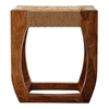 Picture of Boho Chic Sheesham Wood and Metal Furniture Square Stool