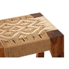 Picture of Boho Chic Sheesham Wood and Metal Furniture Square Stool